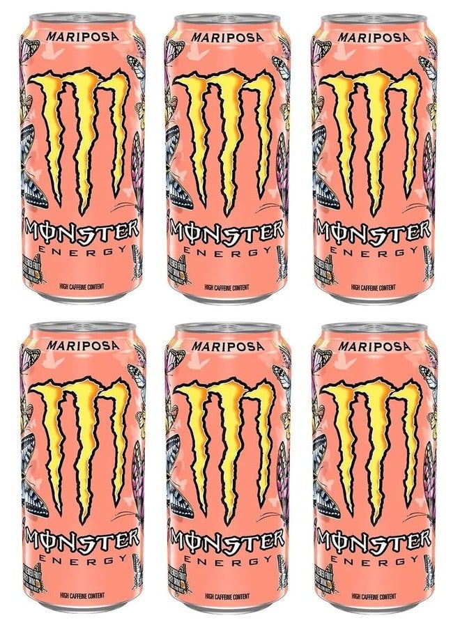 Monster Energy Mariposa Flavour Energy Drink, High Caffeine Content, 500ml X Cans, Pack of 6 (Product Of USA) - Image 1