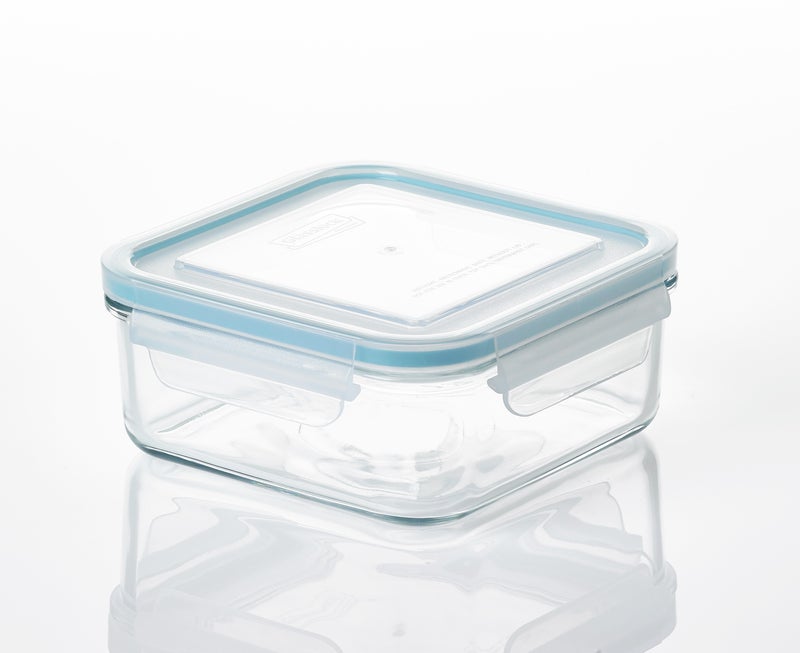 غلاسلوك جلاسلوك MCSB-090 علبة حفظ طعام زجاجية 900 مل مربعة محكمة الإغلاق خالية من BPA وآمنة للميكروويف - Image 1