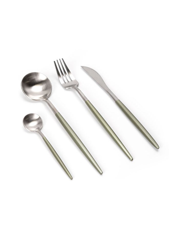 16 Pcs Cutlery Set Modern Silver And Green Handle - pzsku/Z305213503D3EAE5BE626Z/45/_/1666116301/1cc9b52b-66bd-482b-9513-20d7a0dd43f5