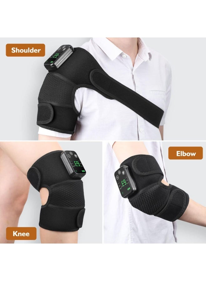 3-in-1 Cordless Knee, Shoulder, and Elbow Massager with Heat & Vibration - Multipurpose Heated Support Brace - Portable Heating Pad for Joint Pain Relief and Deep Tissue Recovery - Image 2