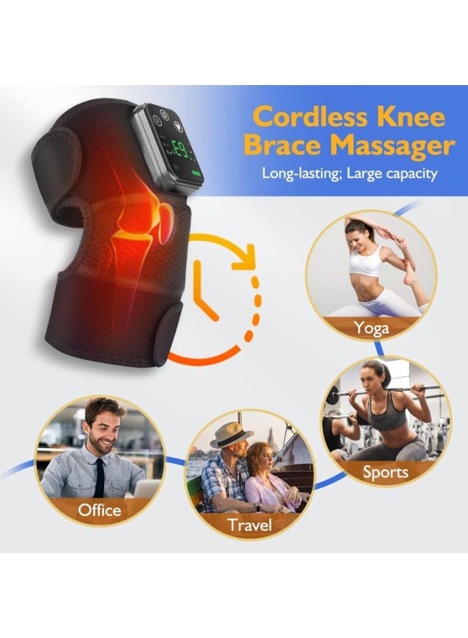 3-in-1 Cordless Knee, Shoulder, and Elbow Massager with Heat & Vibration - Multipurpose Heated Support Brace - Portable Heating Pad for Joint Pain Relief and Deep Tissue Recovery - Image 4