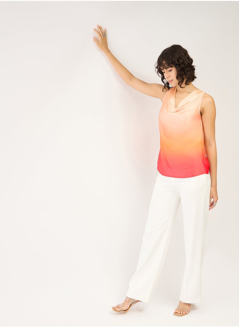 Salt Attire Stylish Ombre Finish Cowl Neckline Top with Elegant Straight Silhouette Perfect for Effortless Everyday Fashion and Chic Evening Wear  - Image 4