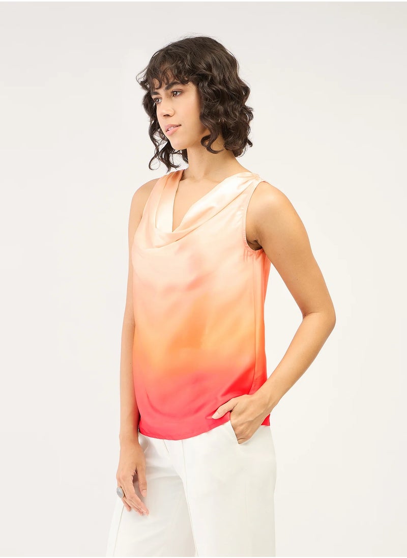 Salt Attire Stylish Ombre Finish Cowl Neckline Top with Elegant Straight Silhouette Perfect for Effortless Everyday Fashion and Chic Evening Wear  - Image 5
