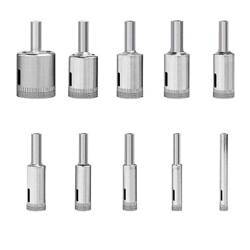 Tools.shop Toolsshop 10 pcs 635mm Diamond Coated Tool Drill Bit Hole Saw Set Glass Ceramic Marble 