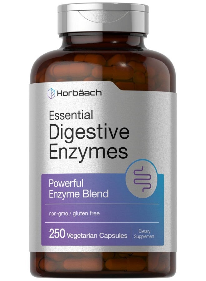 Horbäach Essential Digestive Enzymes | 250 Capsules | Powerful Enzyme Blend for Men & Women | Non-GMO & Gluten Free Supplement - Image 1