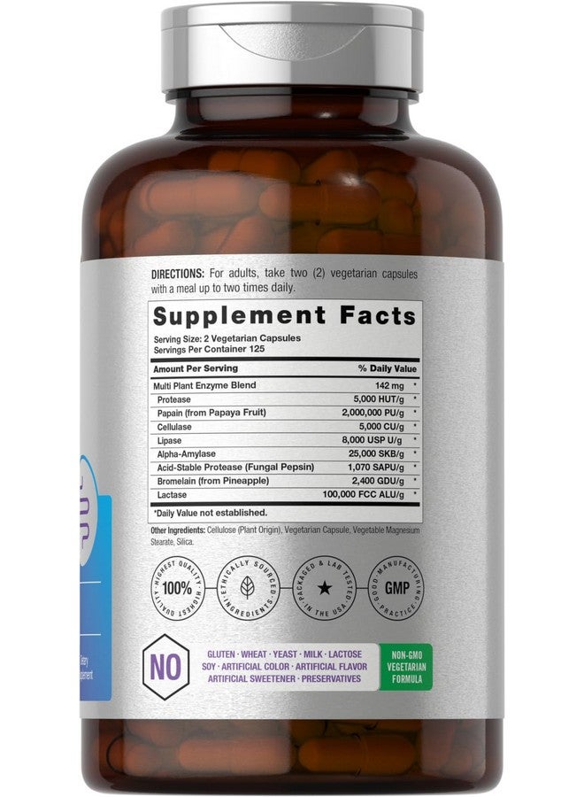 Horbäach Essential Digestive Enzymes | 250 Capsules | Powerful Enzyme Blend for Men & Women | Non-GMO & Gluten Free Supplement - Image 2