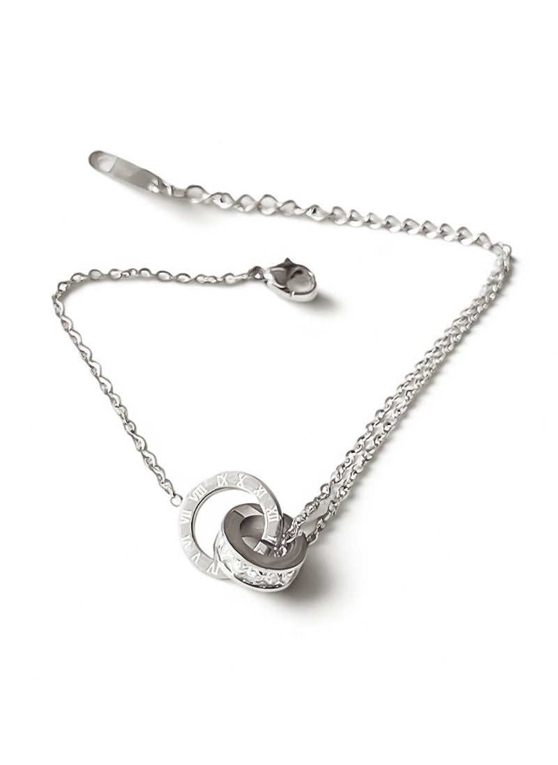 KevKev Elegant Dainty Silver Chain 18K Adjustable Infinity Symbol Bracelet with Cubic Zirconia - Timeless Love and Beauty Accessory  - Image 1