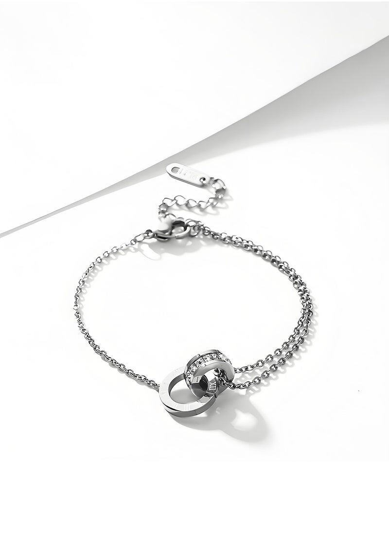 KevKev Elegant Dainty Silver Chain 18K Adjustable Infinity Symbol Bracelet with Cubic Zirconia - Timeless Love and Beauty Accessory  - Image 4