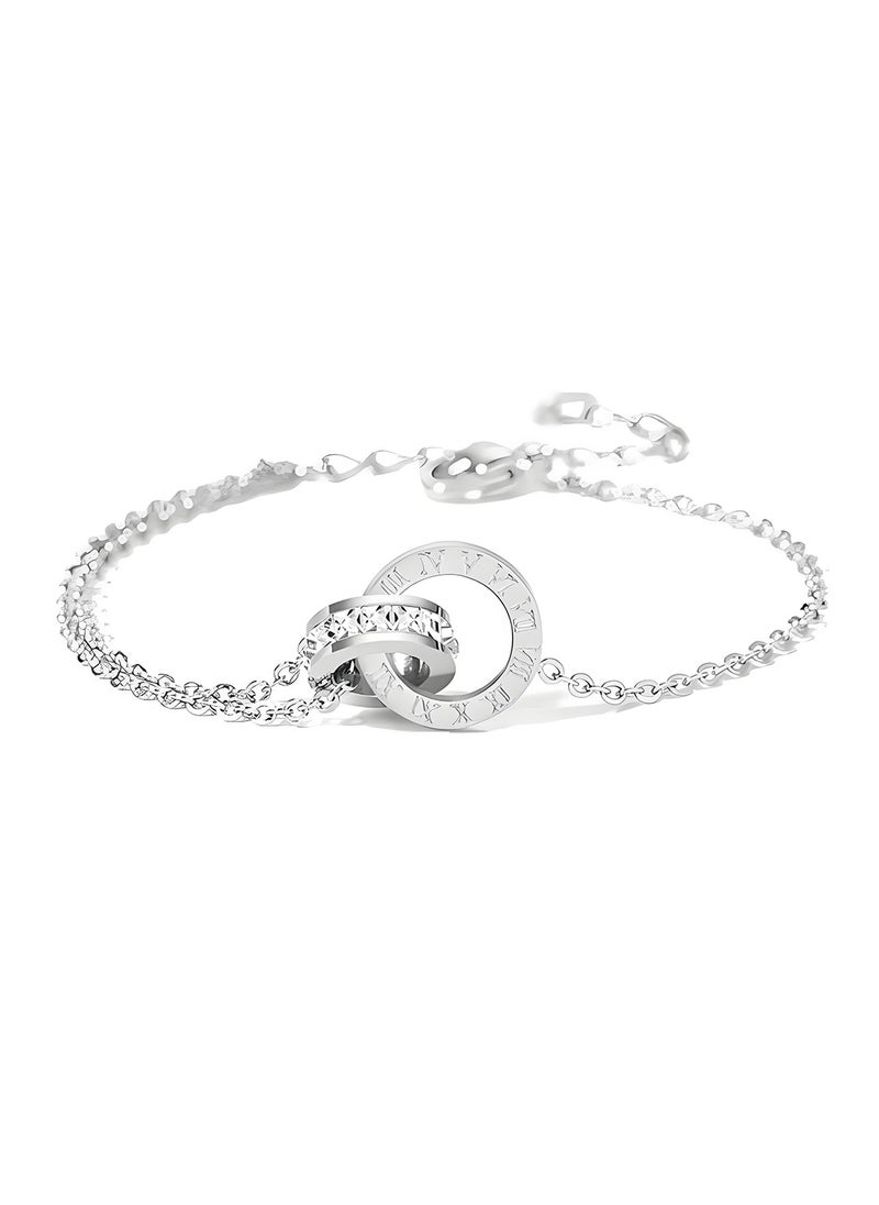 KevKev Elegant Dainty Silver Chain 18K Adjustable Infinity Symbol Bracelet with Cubic Zirconia - Timeless Love and Beauty Accessory  - Image 5