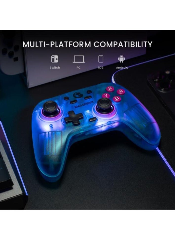 Generic - Dazzling Gamepad GameSir Nova NS Wireless Bluetooth Game Controller for Switch, PC, Steam, Android, iOS with Hall Effect Trigger, Turbo, Rumble Vibration Transparent Green - Image 1
