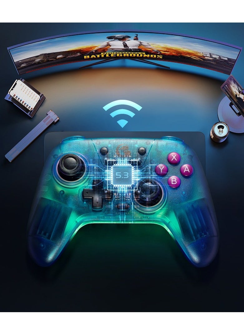 Generic Dazzling Gamepad GameSir Nova NS Wireless Bluetooth Game Controller for Switch, PC, Steam, Android, iOS with Hall Effect Trigger, Turbo, Rumble Vibration Transparent Green  - Image 5
