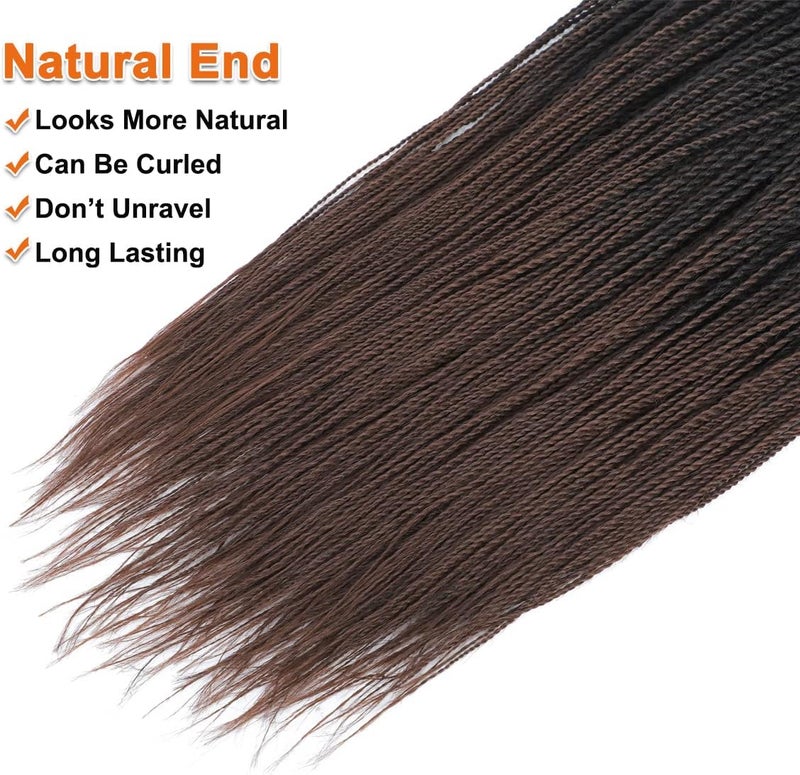 NAYOO Long Crochet Hair Senegalese Twist, 34 Inch 8 Packs Small Crochet Hair for Black Women, 35 Strands/Pack Crochet Braids Hair, Crochet Twist Hair Hot Water Setting (34 Inch, 1B/30) - Image 5