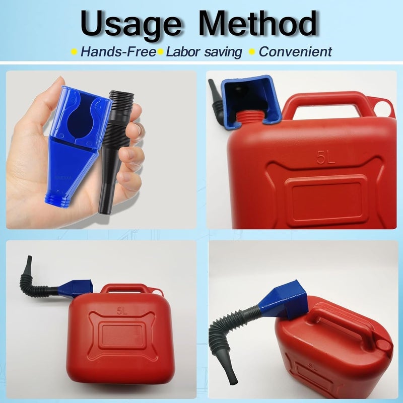 RIMDIXA RIMDIXA Universal Flexible AntiSpill Fuel Transferring Funnel With RemovableRetractable Hose No Spilling Universal Clipon Funnel For Dispensing Petrol Diesel Water Oil Fuel 1 - Image 4