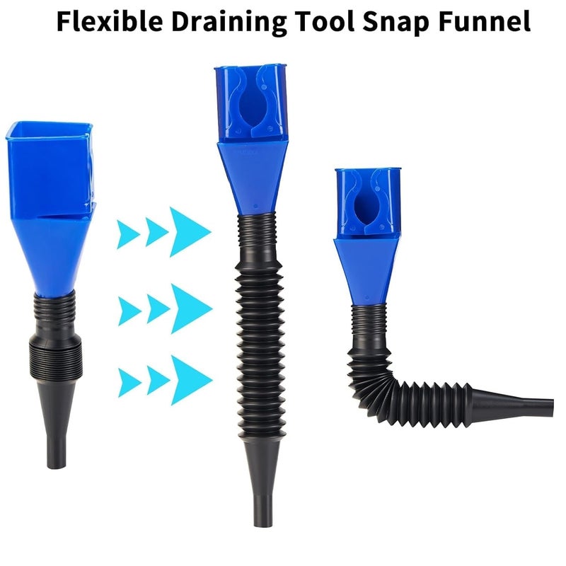 RIMDIXA RIMDIXA Universal Flexible AntiSpill Fuel Transferring Funnel With RemovableRetractable Hose No Spilling Universal Clipon Funnel For Dispensing Petrol Diesel Water Oil Fuel 1 - Image 2