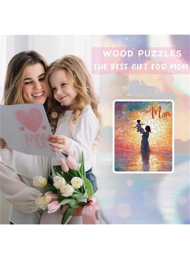 Wooden Puzzles for Adults  Jigsaw Puzzles 200 Pieces, Gifts for Mom from Daughter Son Kids, s Home Decoration Unique Gifts for Mom (11.8x10.2 Inch), MQJ-1 - Image 5
