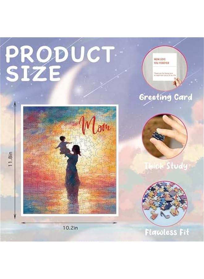 Wooden Puzzles for Adults  Jigsaw Puzzles 200 Pieces, Gifts for Mom from Daughter Son Kids, s Home Decoration Unique Gifts for Mom (11.8x10.2 Inch), MQJ-1 - Image 2