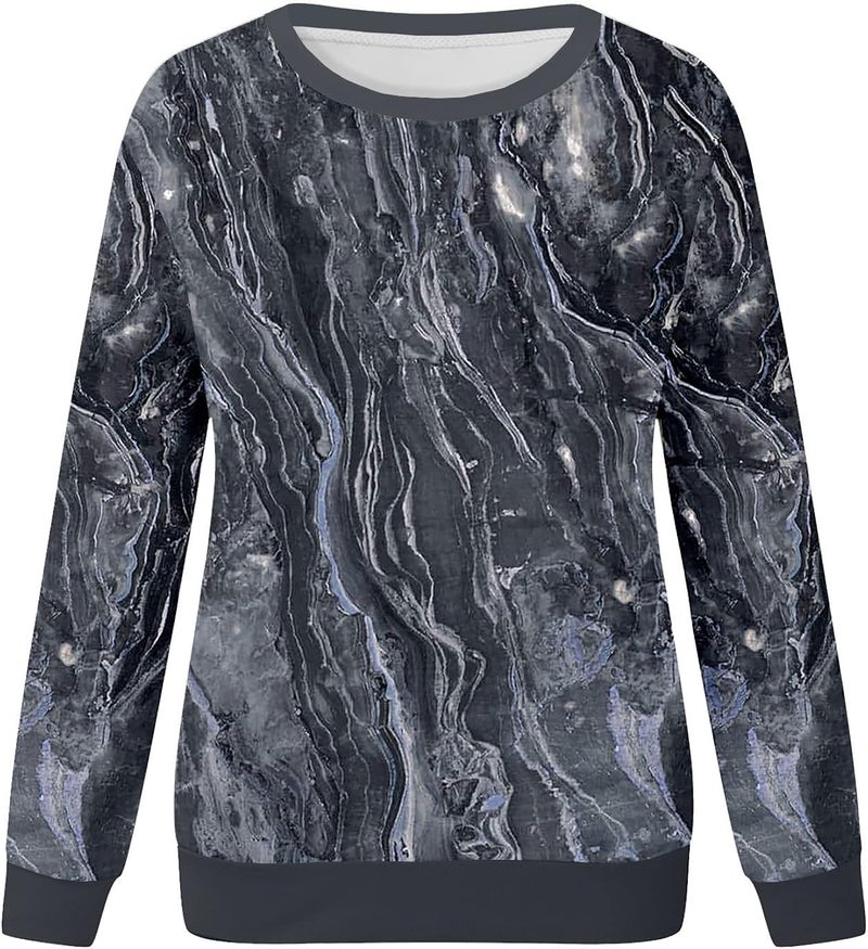 cheekyglo Women's Casual Long Sleeve Round Neck Sweatshirt Lightweight Print Pullover Comfy Loose Fit Fall Shirts Blouse - Image 2