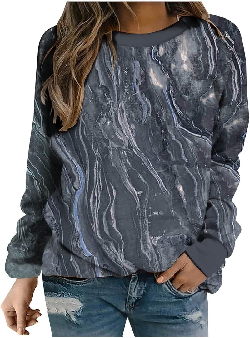cheekyglo Women's Casual Long Sleeve Round Neck Sweatshirt Lightweight Print Pullover Comfy Loose Fit Fall Shirts Blouse - Image 1