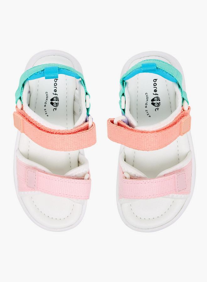 Barefeet Girls Colourblock Hook and Loop Sandals - Image 2