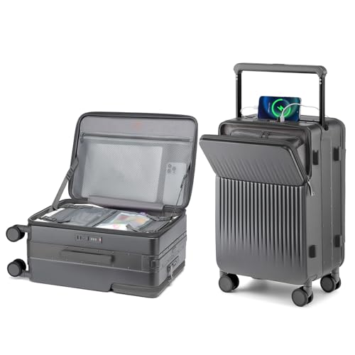Joyway Carry on Luggage Airline Approved, Hardside Carry-on Suitcase with Charging Port and Spinner Wheels, Hardshell 20 Inch Luggage with TSA Lock, Gray - Image 1
