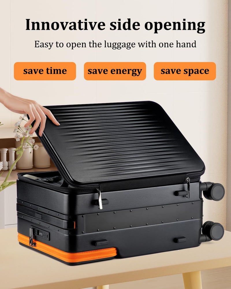 Joyway Carry on Luggage Airline Approved, Hardside Carry-on Suitcase with Charging Port and Spinner Wheels, Hardshell 20 Inch Luggage with TSA Lock, Gray - Image 3