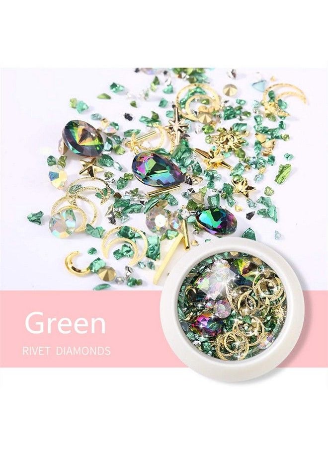 editTime - 6 Wheels Mixed Sparkle Nail Art Rhinestones Diamonds Crystals Beads Artificial Pearls And Gold Silver Nail Studs Gems Metal Rivets Charms Hollow Moon Star Shaped (Micro Mini Stones Kit) - Image 1