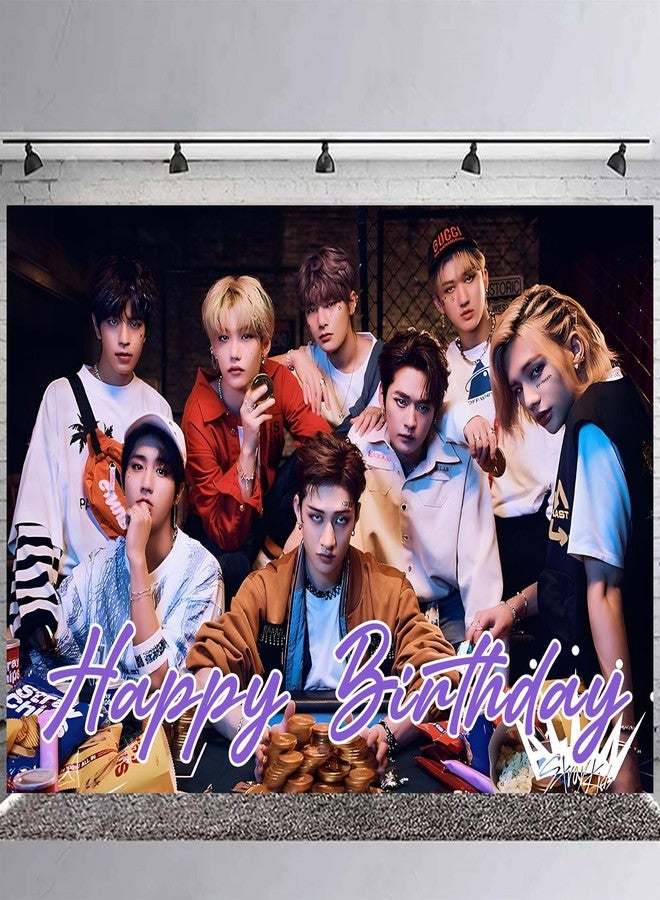 karg Stray Kids Merch 5 Backdrop 5x3 Vinyl Stray Kids Kpop Birthday Party Supplies Photography Background Picture Photoshoot Cake Table Decor Banner Shoot Drapes Poster - Image 3