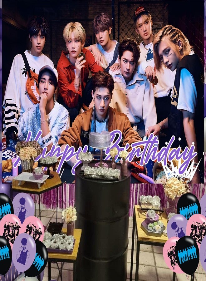 karg Stray Kids Merch 5 Backdrop 5x3 Vinyl Stray Kids Kpop Birthday Party Supplies Photography Background Picture Photoshoot Cake Table Decor Banner Shoot Drapes Poster - Image 5