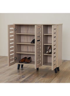 DANUBE HOME Jax 3 Door Shoe Cabinet 16 Pairs Of Shoes Modern Design Furniture Wooden Shoe Organizer For Entryway Hallway Living Room L 90x32x91 Cm Sonoma Oak  - Image 5