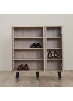 DANUBE HOME Jax 3 Door Shoe Cabinet 16 Pairs Of Shoes Modern Design Furniture Wooden Shoe Organizer For Entryway Hallway Living Room L 90x32x91 Cm Sonoma Oak  - Image 4