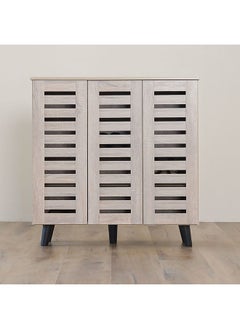 DANUBE HOME Jax 3 Door Shoe Cabinet 16 Pairs Of Shoes Modern Design Furniture Wooden Shoe Organizer For Entryway Hallway Living Room L 90x32x91 Cm Sonoma Oak  - Image 2