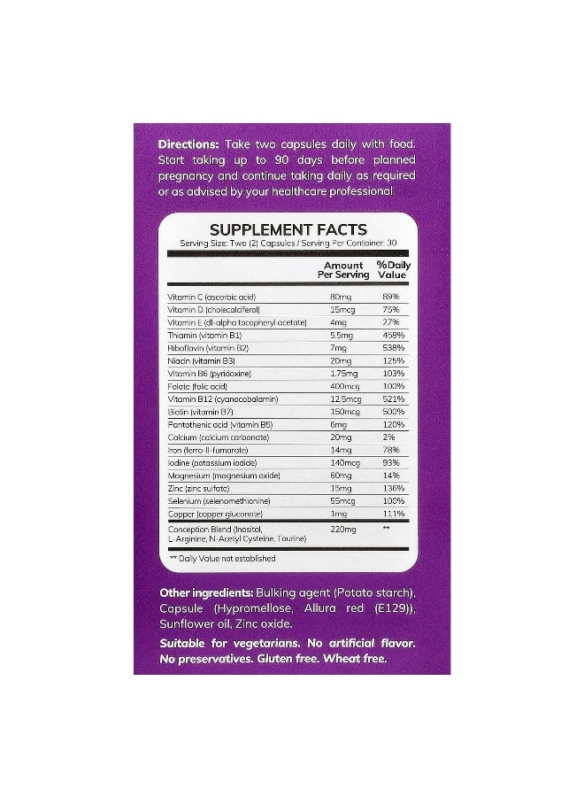 Conceive Plus, Women's Fertility Support, 60 Vegetarian Capsules (Packaging may vary) - Image 3