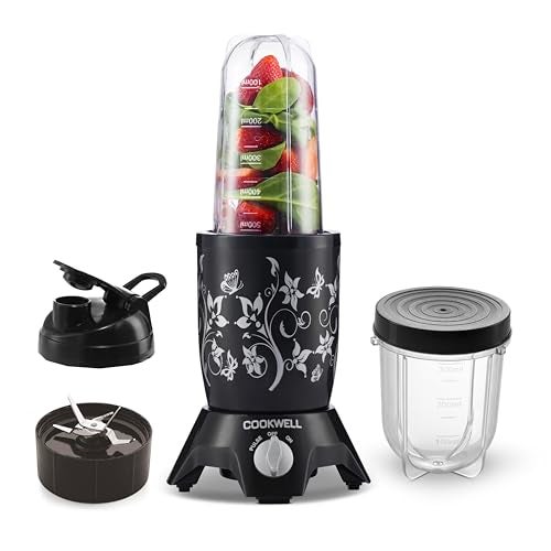 Cookwell Bullet Mixer Grinder (2 Jars, 1 Blade, Black) - Copper, 600 Watts - 2 Year Warranty - Image 1