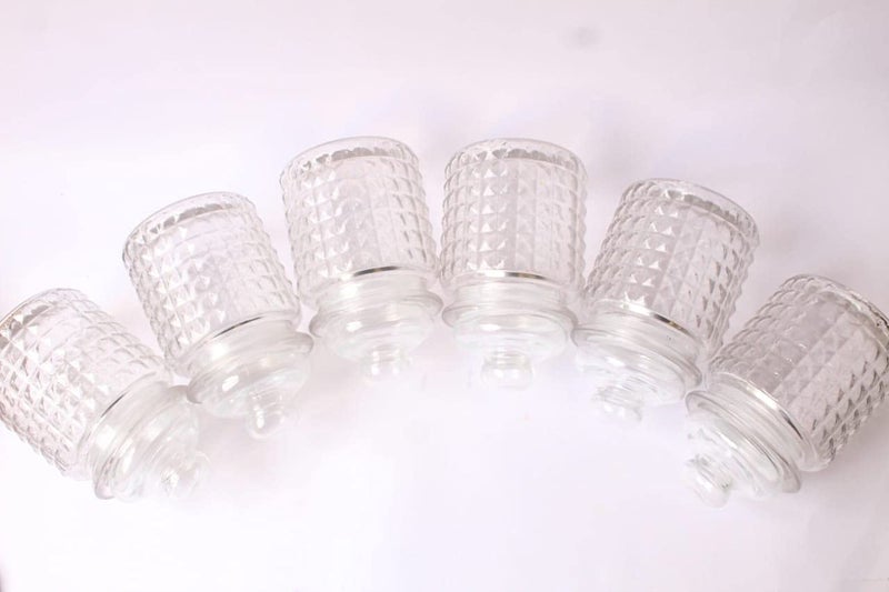 Gopendra Glass Jars with Air Tight Lid, 300ml (6pcs) - Round, Transparent, Kitchen Jar - Image 1