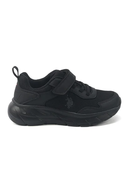 U.S. Polo Assn. Kids' Black Velcro Strap Sneakers – Easy-On, Day Fun for Little Explorers!