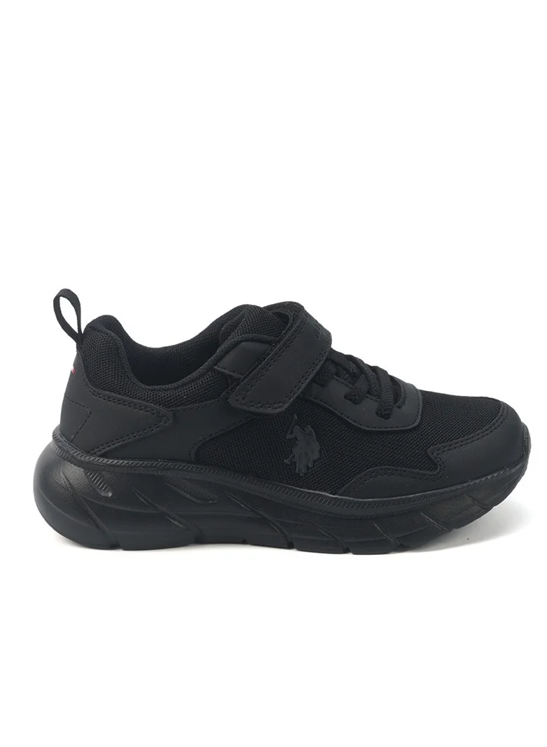 يو اس بولو اسن Kids' Black Velcro Strap Sneakers – Easy-On, Day Fun for Little Explorers!