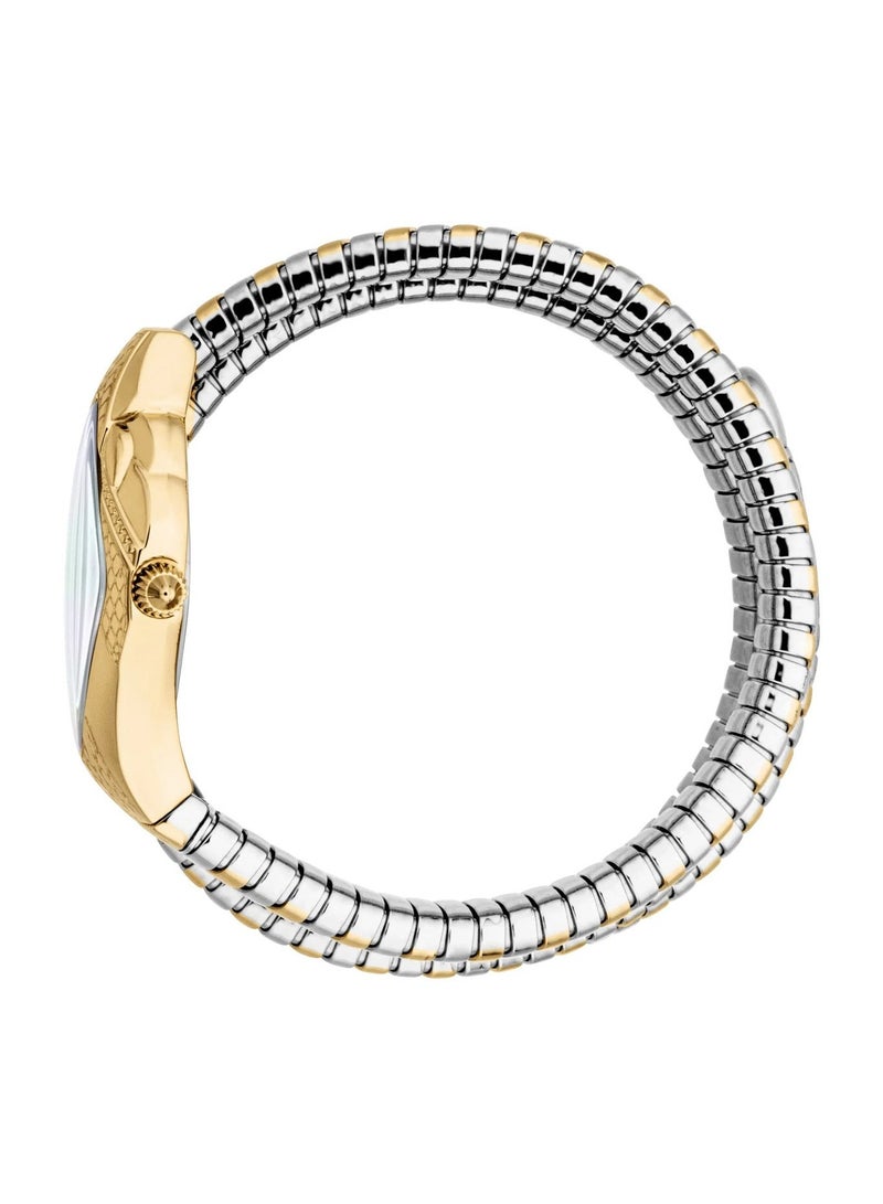 Just Cavalli Cristallo Women’s Analog Watch JC1L307M0055 – Two Tone Stainless Steel Strap, Yellow Gold Case, Mother of Pearl Dial, Quartz Movement, 22 mm - Image 2