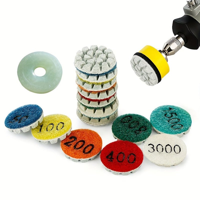 8pcs Diamond Abrasive Discs For Jade Agate Marble Polishing 2.3mm Shank - Image 1