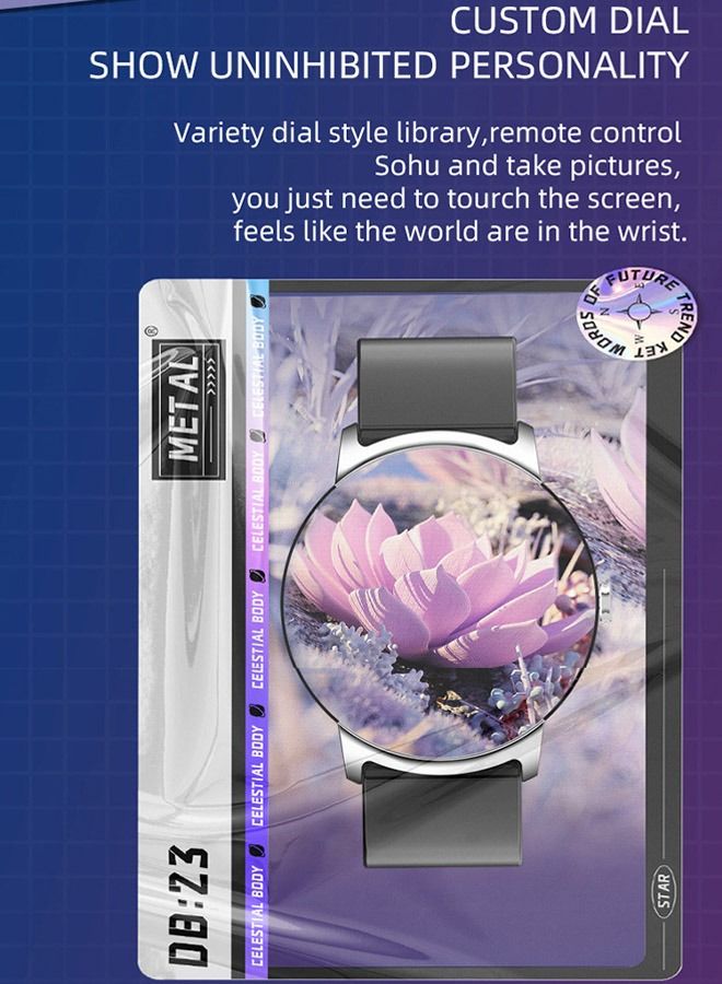 DUNISO Smart Watch for Men and Women Fitness Tracker IP68 Waterproof Smartwatch for Android iOS Phones 1.32" HD Full Touch Screen Digital Watches with Heart Rate Sleep Monitor Pedometer Black - Image 5