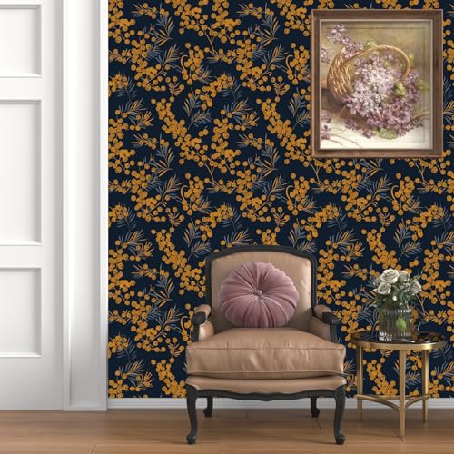 Laatse Boho Wallpaper Peel and Stick Leaf Wallpaper for Kitchen Vintage Contact Paper 175 x 393 Waterproof Vinyl Self Adhesive Dark Floral Wall Paper for Bedroom Walls Cabinet Locker Decor - Image 3