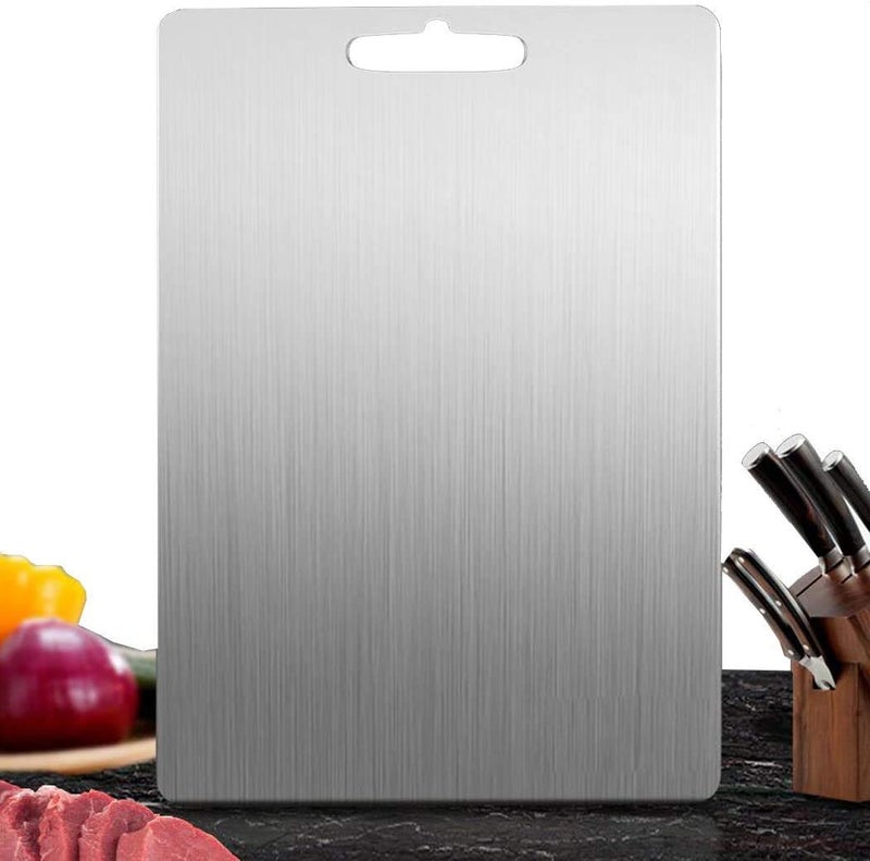 SAJANI Chopping Board Set for Kitchen Cutting Board Ideal for Cutting Chopping Slicing Kneading Mincing of Vegetables Fruits Meat Dough Stainless Steel Set of 1 - Image 1