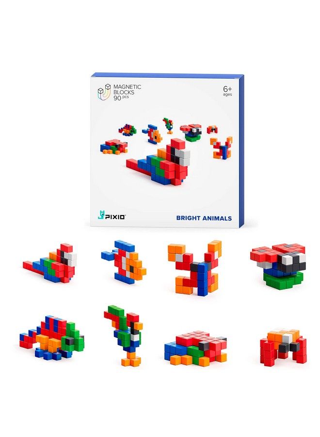 PIXIO Magnetic Building Blocks Bright Animals Story Series Magnetic Blocks Building Toys Boys Toys Age 6 8 Magnetic Toys 6 7 Year Old Boys 90 Pcs - Image 2