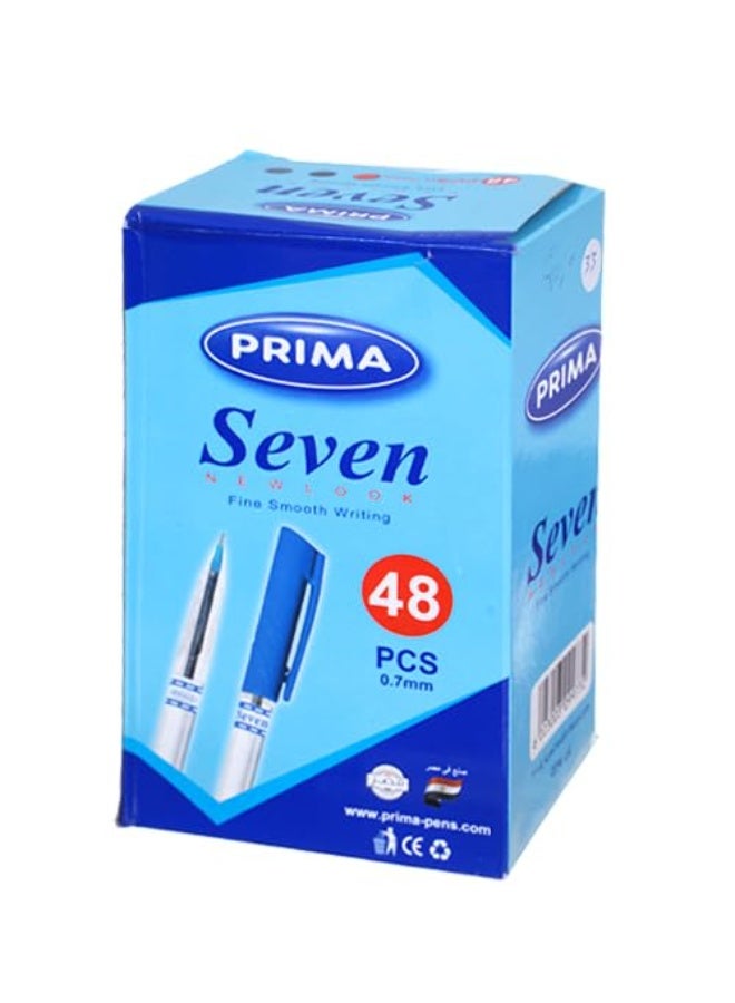 بريما علبة قلم بريما سيفين ازرق 0.7 48 قلم - Image 1