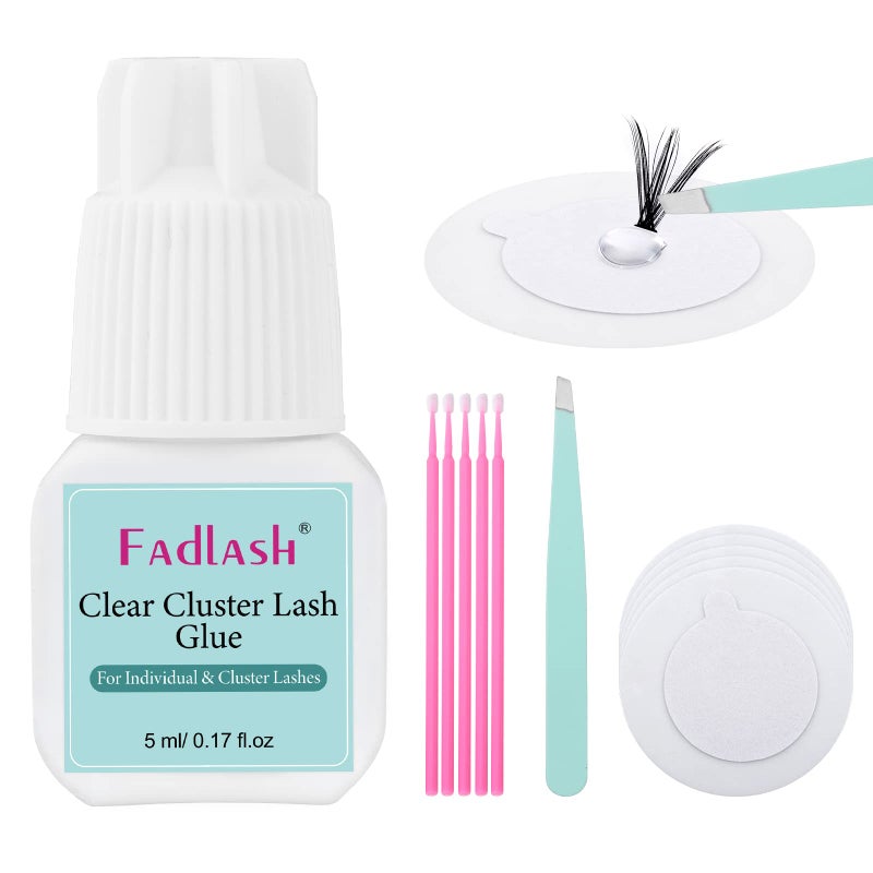 FADLASH Lash Cluster Glue Fast Drying Long Lasting DIY Waterproof Clear Lash Glue for Eyelash Clusters for Self Application - Image 1