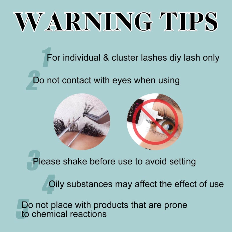 FADLASH Lash Cluster Glue Fast Drying Long Lasting DIY Waterproof Clear Lash Glue for Eyelash Clusters for Self Application - Image 5