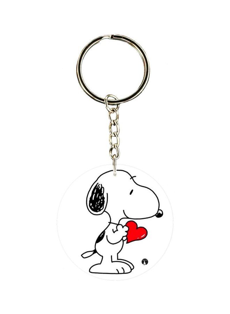 Dog Printed Double Sided Keychain