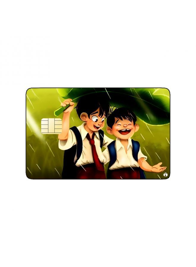 RKN PRINTED BANK CARD STICKER Cute Boys Drawing In The Rain - Image 2