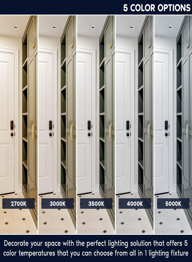 LUXRITE مصباح لوكسرايت LED غائر بدون إطار مقاس 1 بوصة مع عاكس أسود بديل، 10 واط، 850 لومن، 2700-5000 كلفن، زاوية شعاع 60 درجة، قابل للتعتيم، قفل بالضغط، مؤشر تجسيد اللون 90، مقاوم للرطوبة ومعتمد من IC، أبيض + أسود ETL - Image 2