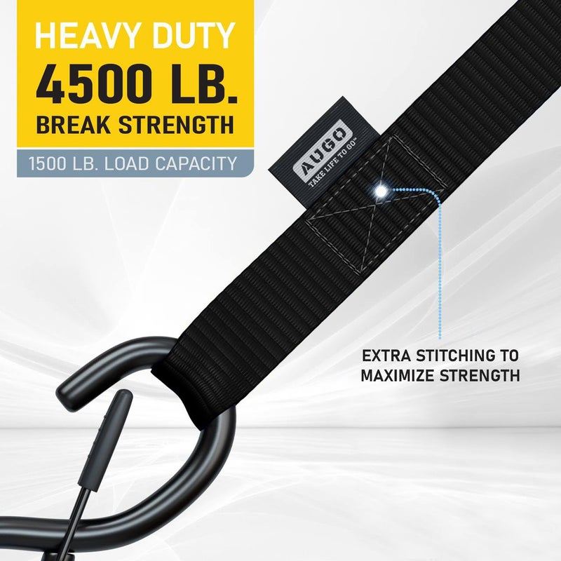 AUGO Soft Loop Tie Down Straps - 1,500 Load Capacity & 4,500 Lbs Breaking Strength - 6 Pack - Loops for Securing ATV, UTV, Motorcycles, Scooters, Dirt Bikes, Lawn & Garden Equipment - by AUGO - Image 3