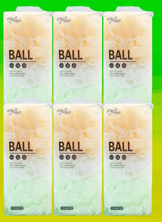 Bath 6 Packages Mesh Bath Sponge Loofah Multicolor 2 Pieces In 1 Pack - Image 1